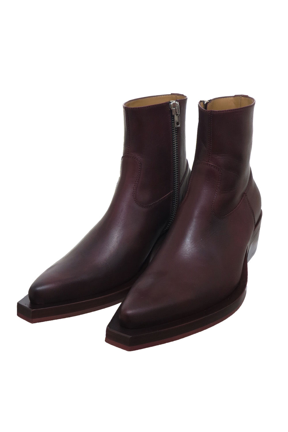 burgundy coloured boots
